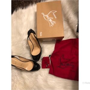 Christian louboutin black patent heels 120 size 39.5